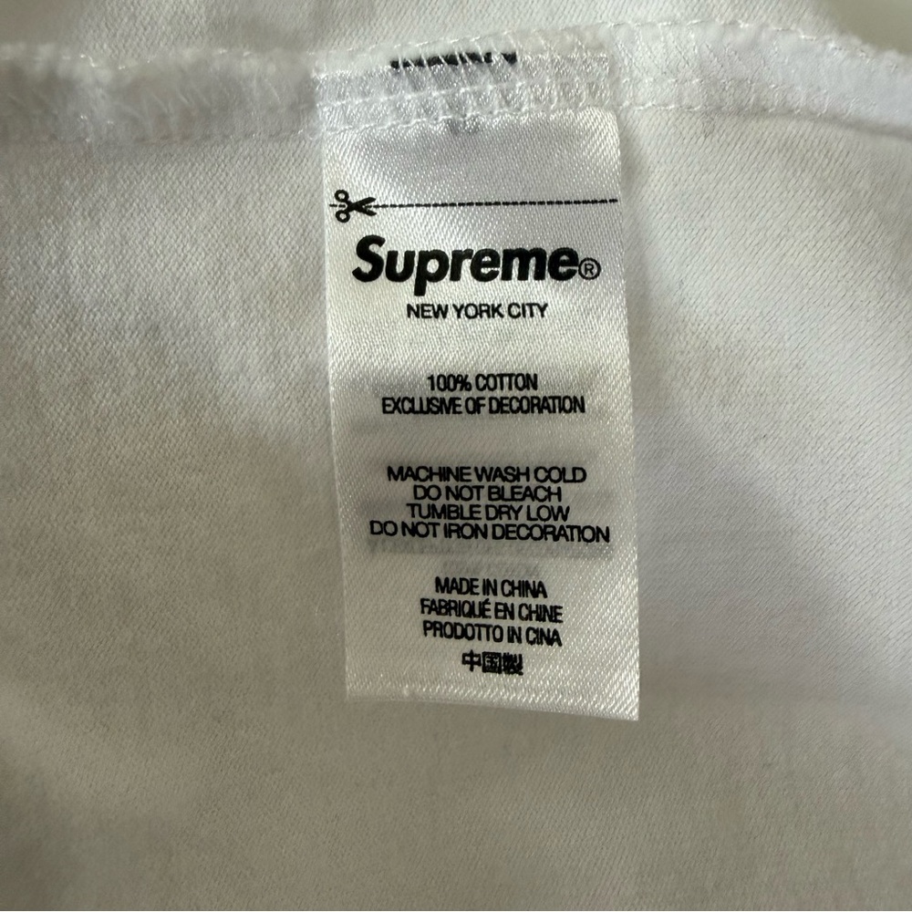 Supreme White Long Sleeve with Small Red Box Logo Patch XL Authentic - Picture 6 of 11